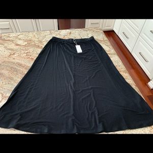 Eileen Fisher Fine Tencel Jersey Black Flare Skirt Size Medium